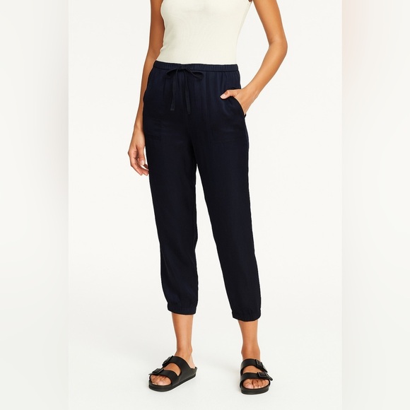 R.G. Kane Satin Jogger Pants Black Size Small Minimal Capsule Wardrobe Chic - Picture 1 of 8